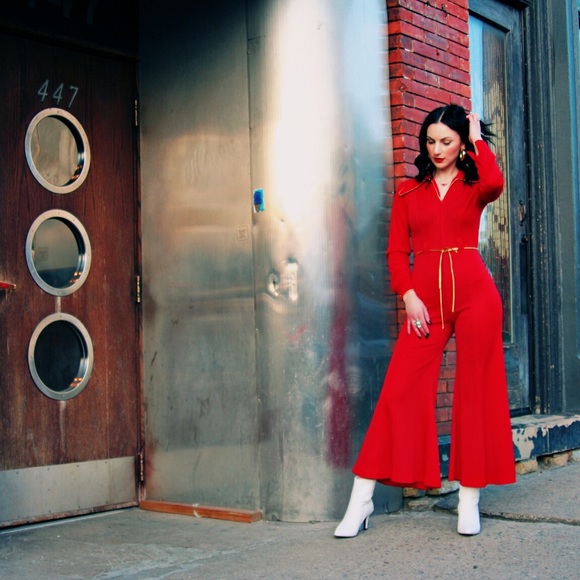Pants - Customs 70s Red Jumpsuit
